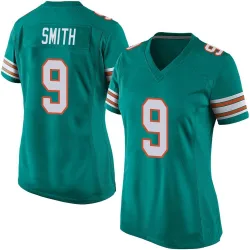 Women's Jonnu Smith Miami Dolphins No.9 Game Alternate Jersey - Aqua