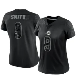 Women's Jonnu Smith Miami Dolphins No.9 Limited Reflective Jersey - Black