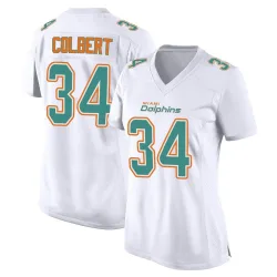 Women's Jordan Colbert Miami Dolphins No.34 Game Fashion Jersey - White
