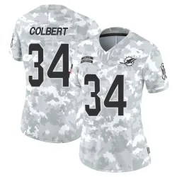Women's Jordan Colbert Miami Dolphins No.34 Limited 2024 Salute to Service Jersey - Arctic Camo