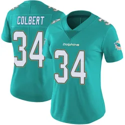 Women's Jordan Colbert Miami Dolphins No.34 Limited Team Color Vapor Untouchable Jersey - Aqua