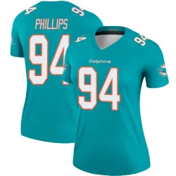 Women's Jordan Phillips Miami Dolphins No.94 Legend Jersey - Aqua
