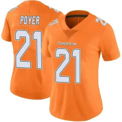 Women's Jordan Poyer Miami Dolphins No.21 Limited Color Rush Jersey - Orange