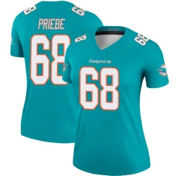 Women's Josh Priebe Miami Dolphins No.68 Legend Jersey - Aqua