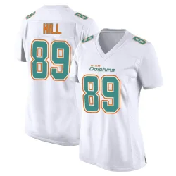 Women's Julian Hill Miami Dolphins No.89 Game Fashion Jersey - White