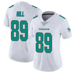 Women's Julian Hill Miami Dolphins No.89 limited Vapor Untouchable Jersey - White