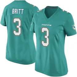 Women's K.J. Britt Miami Dolphins No.3 Game Team Color Jersey - Aqua