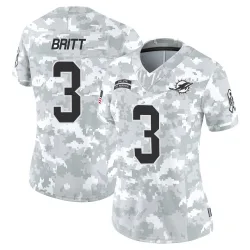 Women's K.J. Britt Miami Dolphins No.3 Limited 2024 Salute to Service Jersey - Arctic Camo