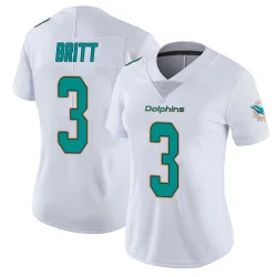 Women's K.J. Britt Miami Dolphins No.3 limited Vapor Untouchable Jersey - White