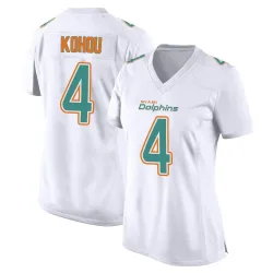 Women's Kader Kohou Miami Dolphins No.4 Game Fashion Jersey - White