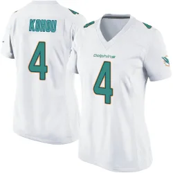 Women's Kader Kohou Miami Dolphins No.4 Game Jersey - White