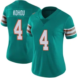 Women's Kader Kohou Miami Dolphins No.4 Limited Alternate Vapor Untouchable Jersey - Aqua