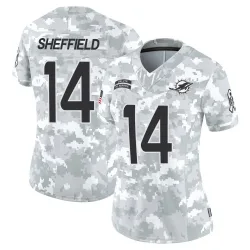 Women's Kendall Sheffield Miami Dolphins No.14 Limited 2024 Salute to Service Jersey - Arctic Camo