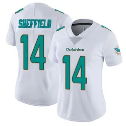 Women's Kendall Sheffield Miami Dolphins No.14 limited Vapor Untouchable Jersey - White