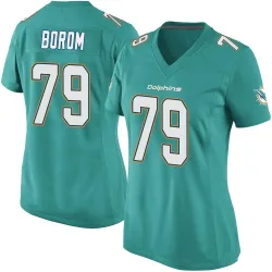 Women's Larry Borom Miami Dolphins No.79 Game Team Color Jersey - Aqua