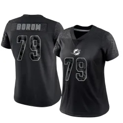 Women's Larry Borom Miami Dolphins No.79 Limited Reflective Jersey - Black