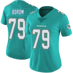 Women's Larry Borom Miami Dolphins No.79 Limited Team Color Vapor Untouchable Jersey - Aqua