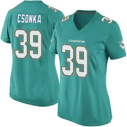 Women's Larry Csonka Miami Dolphins No.39 Game Team Color Jersey - Aqua