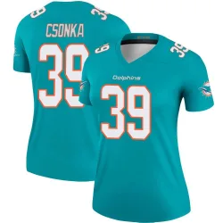 Women's Larry Csonka Miami Dolphins No.39 Legend Jersey - Aqua