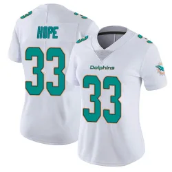 Women's Larry Hope Miami Dolphins No.33 limited Vapor Untouchable Jersey - White