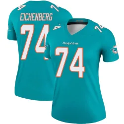 Women's Liam Eichenberg Miami Dolphins No.74 Legend Jersey - Aqua