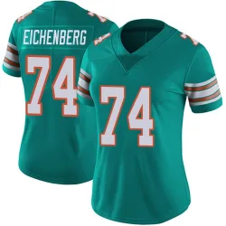 Women's Liam Eichenberg Miami Dolphins No.74 Limited Alternate Vapor Untouchable Jersey - Aqua