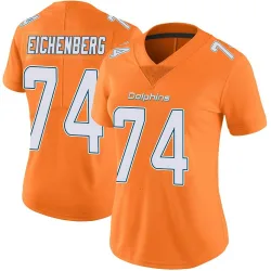 Women's Liam Eichenberg Miami Dolphins No.74 Limited Color Rush Jersey - Orange