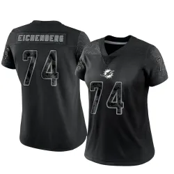 Women's Liam Eichenberg Miami Dolphins No.74 Limited Reflective Jersey - Black