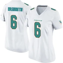 Women's Malik Washington Miami Dolphins No.6 Game Jersey - White