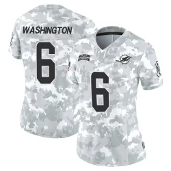 Women's Malik Washington Miami Dolphins No.6 Limited 2024 Salute to Service Jersey - Arctic Camo