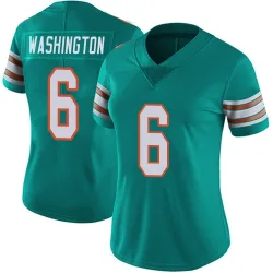 Women's Malik Washington Miami Dolphins No.6 Limited Alternate Vapor Untouchable Jersey - Aqua