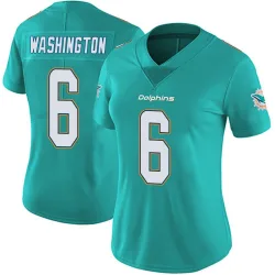 Women's Malik Washington Miami Dolphins No.6 Limited Team Color Vapor Untouchable Jersey - Aqua