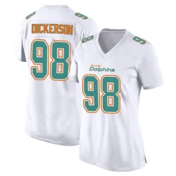 Women's Matt Dickerson Miami Dolphins No.98 Game Fashion Jersey - White