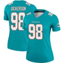 Women's Matt Dickerson Miami Dolphins No.98 Legend Jersey - Aqua