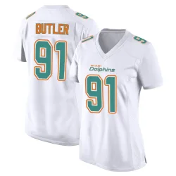 Women's Matthew Butler Miami Dolphins No.91 Game Fashion Jersey - White