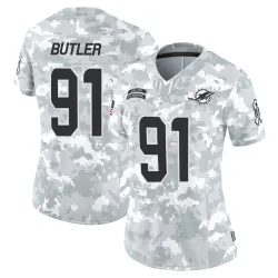 Women's Matthew Butler Miami Dolphins No.91 Limited 2024 Salute to Service Jersey - Arctic Camo