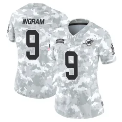 Women's Melvin Ingram Miami Dolphins No.9 Limited 2024 Salute to Service Jersey - Arctic Camo