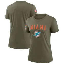 Women's Miami Dolphins No. Legend 2022 Salute To Service T-Shirt - Olive