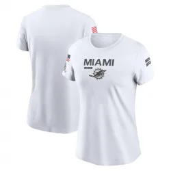 Women's Miami Dolphins No. Legend 2024 Salute To Service Performance T-Shirt - White