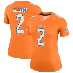 Women's Mike Glennon Miami Dolphins No.2 Legend Color Rush Jersey - Orange