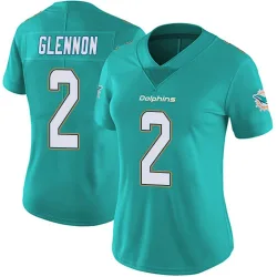 Women's Mike Glennon Miami Dolphins No.2 Limited Team Color Vapor Untouchable Jersey - Aqua