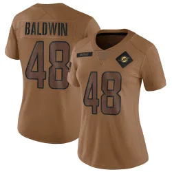 Women's Monaray Baldwin Miami Dolphins No.48 Limited 2023 Salute To Service Jersey - Brown