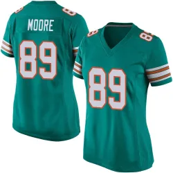 Women's Nat Moore Miami Dolphins No.89 Game Alternate Jersey - Aqua