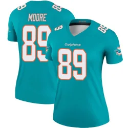 Women's Nat Moore Miami Dolphins No.89 Legend Jersey - Aqua