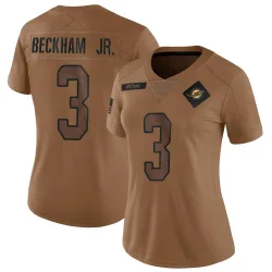 Women's Odell Beckham Jr. Miami Dolphins No.3 Limited 2023 Salute To Service Jersey - Brown