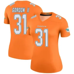Women's Ollie Gordon II Miami Dolphins No.31 Legend Color Rush Jersey - Orange