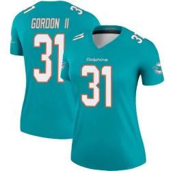 Women's Ollie Gordon II Miami Dolphins No.31 Legend Jersey - Aqua