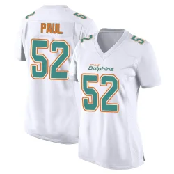 Women's Patrick Paul Miami Dolphins No.52 Game Fashion Jersey - White