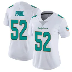 Women's Patrick Paul Miami Dolphins No.52 limited Vapor Untouchable Jersey - White