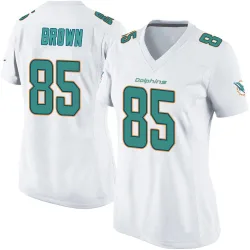 Women's Pharaoh Brown Miami Dolphins No.85 Game Jersey - White
